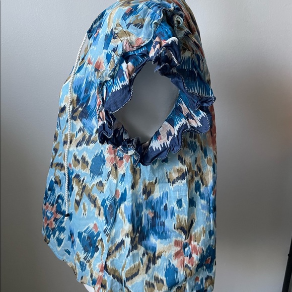 NWT House Of Harlow 1960 Zoey Blue Short Sleeve Blouse Size M - Picture 4 of 6